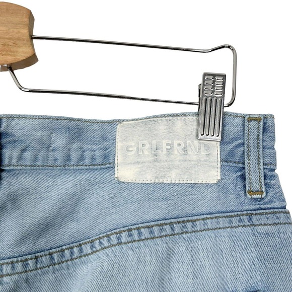 GRLFRND Blue Markie Extra Wide Low Rise Slit Hem Jeans - Picture 12 of 15